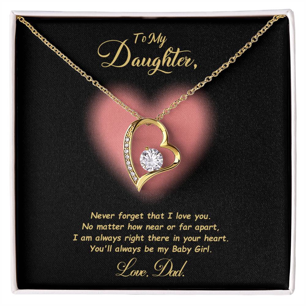 Jewelry 18k Yellow Gold Finish / Standard Box To My Daughter, You'll Always Be My Baby Girl - Dazzling Forever Love Necklace GiftsByJeff Gifts By Jeff Pittsburgh PA