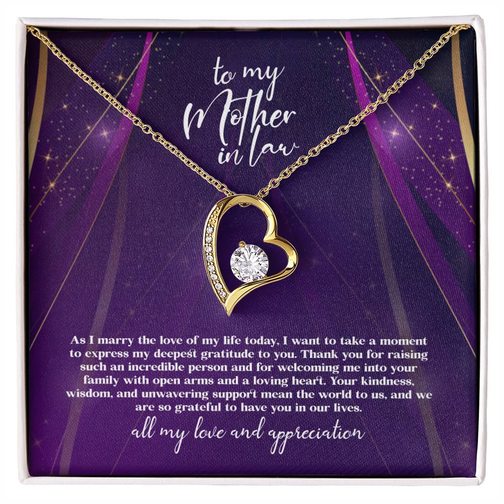 Jewelry 18k Yellow Gold Finish / Standard Box To my Mother-In-Law on my wedding day - All my Love and Appreciation Heart Necklace GiftsByJeff Gifts By Jeff Pittsburgh PA