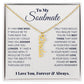 Jewelry 18k Yellow Gold Finish / Standard Box To My Soulmate - Personalized Verticle Name Necklace GiftsByJeff Gifts By Jeff Pittsburgh PA