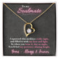 Jewelry 18k Yellow Gold Finish / Standard Box To My Soulmate  - So when you wear it, day or night, You'll feel my presence, shining bright. ~ Forever Love Necklace GiftsByJeff Gifts By Jeff Pittsburgh PA