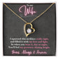 Jewelry 18k Yellow Gold Finish / Standard Box To My Wife - So when you wear it, day or night, You'll feel my presence, shining bright. - Forever Love Necklace GiftsByJeff Gifts By Jeff Pittsburgh PA