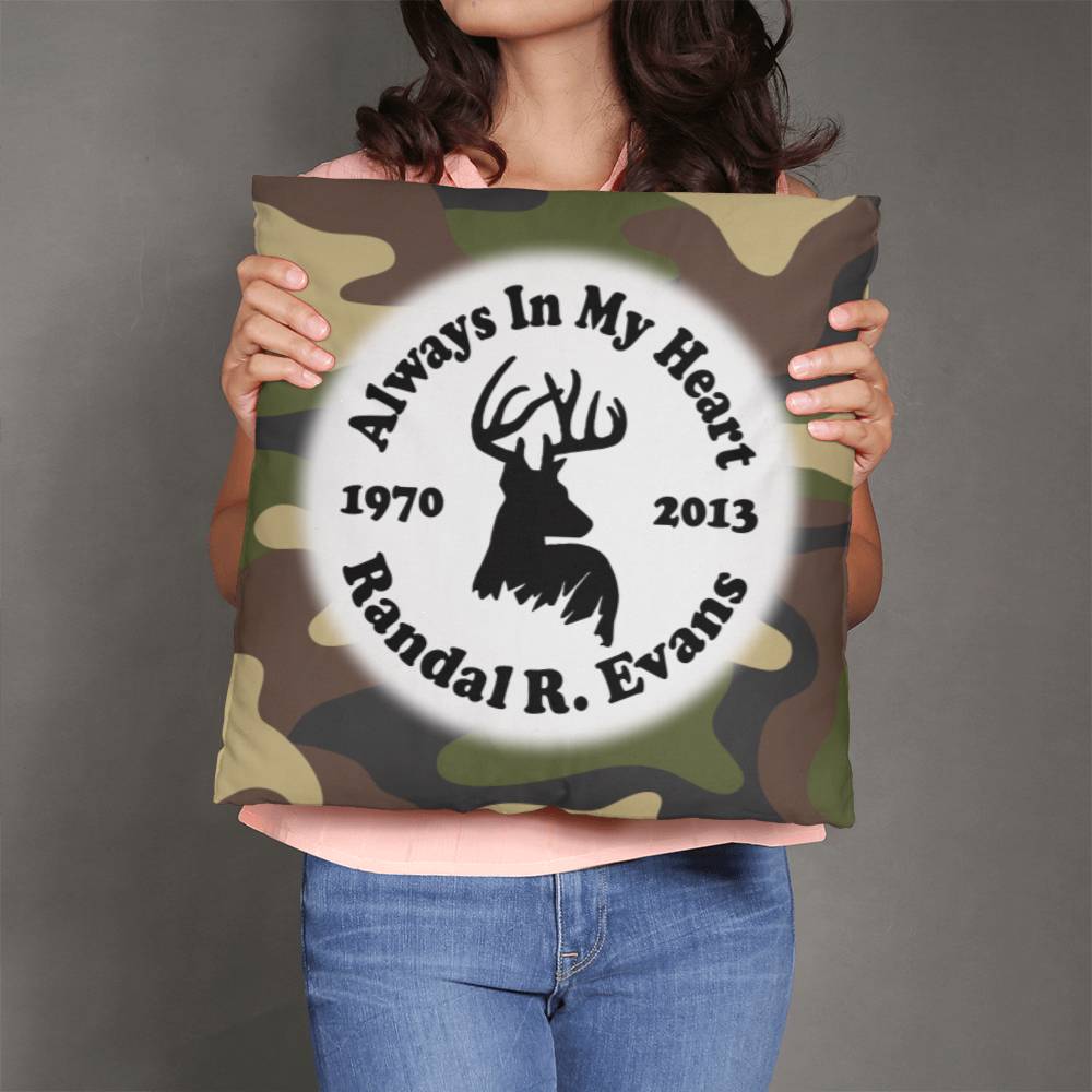 Jewelry 20" x 20" Camouflaged Deer Hunter Personalized Memorial Pillow GiftsByJeff Gifts By Jeff Pittsburgh PA