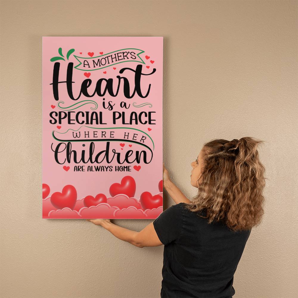 Jewelry 24" x 36" A Mother's Heart Is A Special Place Where Her Children Always Are ~ Gallery Wrapped Canvas Print GiftsByJeff Gifts By Jeff Pittsburgh PA