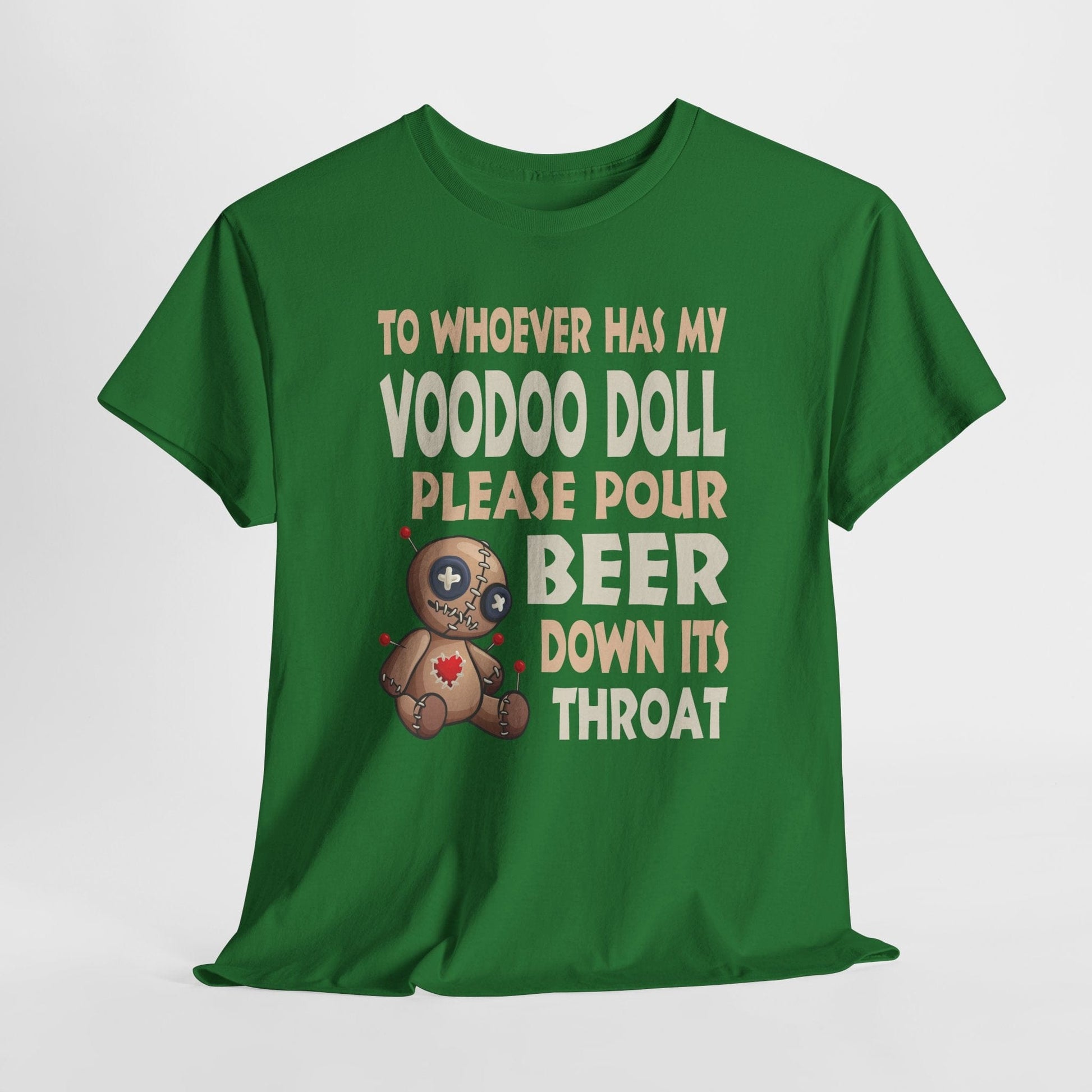 T-Shirt Turf Green / S Funny Voodoo Doll Beer Pouring Unisex Tee - Gildan 5000 Funny Voodoo Doll Beer Pouring Unisex Tee - Gildan 5000 GiftsByJeff Gifts By Jeff Pittsburgh PA