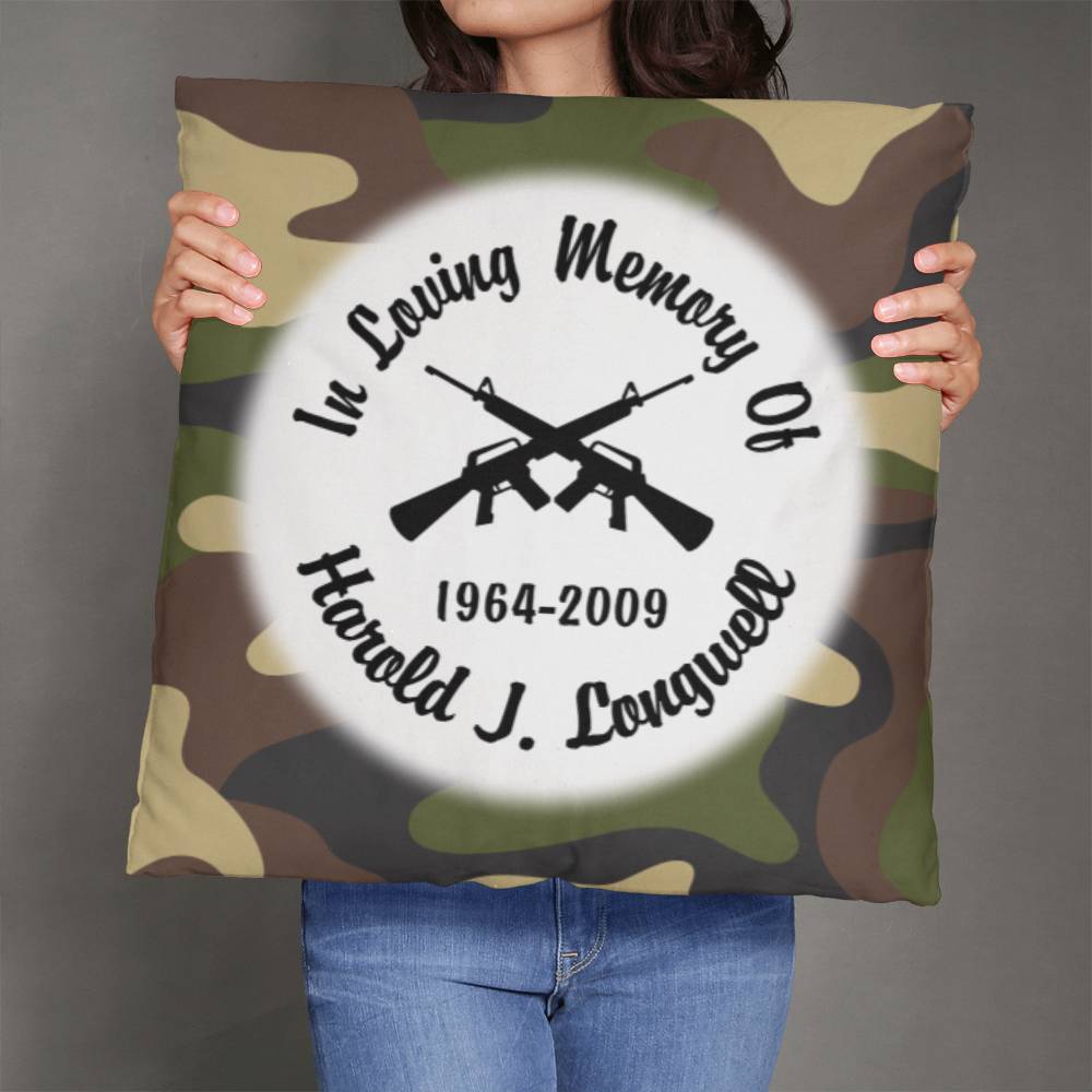 Jewelry 26" x 26" Camouflage Guns Crossed Personalized Memorial Pillow GiftsByJeff Gifts By Jeff Pittsburgh PA