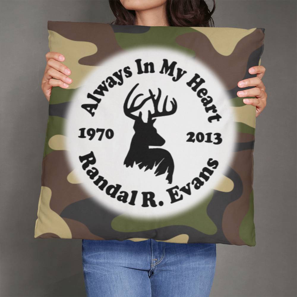 Jewelry 26" x 26" Camouflaged Deer Hunter Personalized Memorial Pillow GiftsByJeff Gifts By Jeff Pittsburgh PA