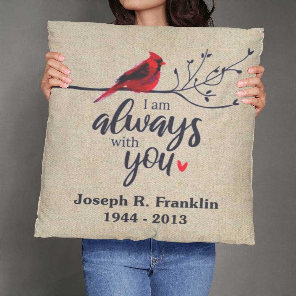 Jewelry 26" x 26" Personalized Cardinal, I Will Always Be With You - Classic Throw Pillow GiftsByJeff Gifts By Jeff Pittsburgh PA