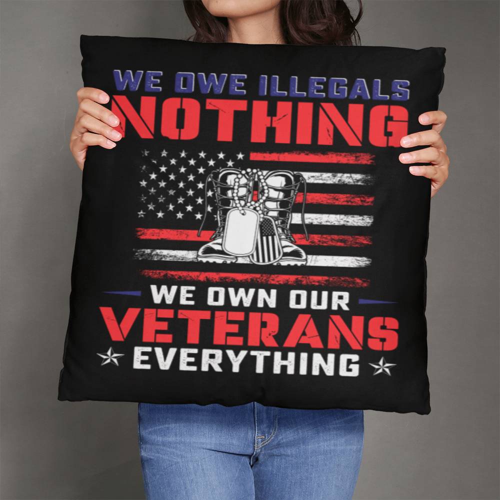 Jewelry 26" x 26" We Owe Our Veterans Everything - Classic Patriotic Pillow GiftsByJeff Gifts By Jeff Pittsburgh PA