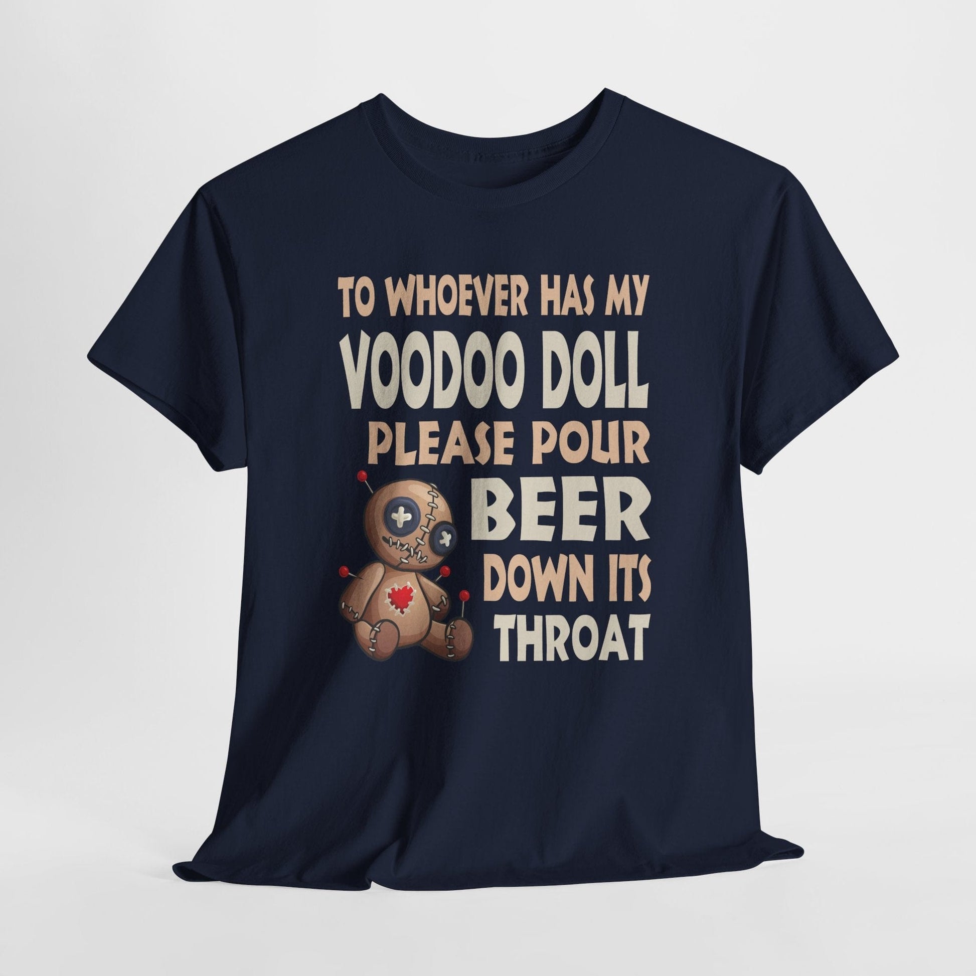 T-Shirt Navy / S Funny Voodoo Doll Beer Pouring Unisex Tee - Gildan 5000 Funny Voodoo Doll Beer Pouring Unisex Tee - Gildan 5000 GiftsByJeff Gifts By Jeff Pittsburgh PA