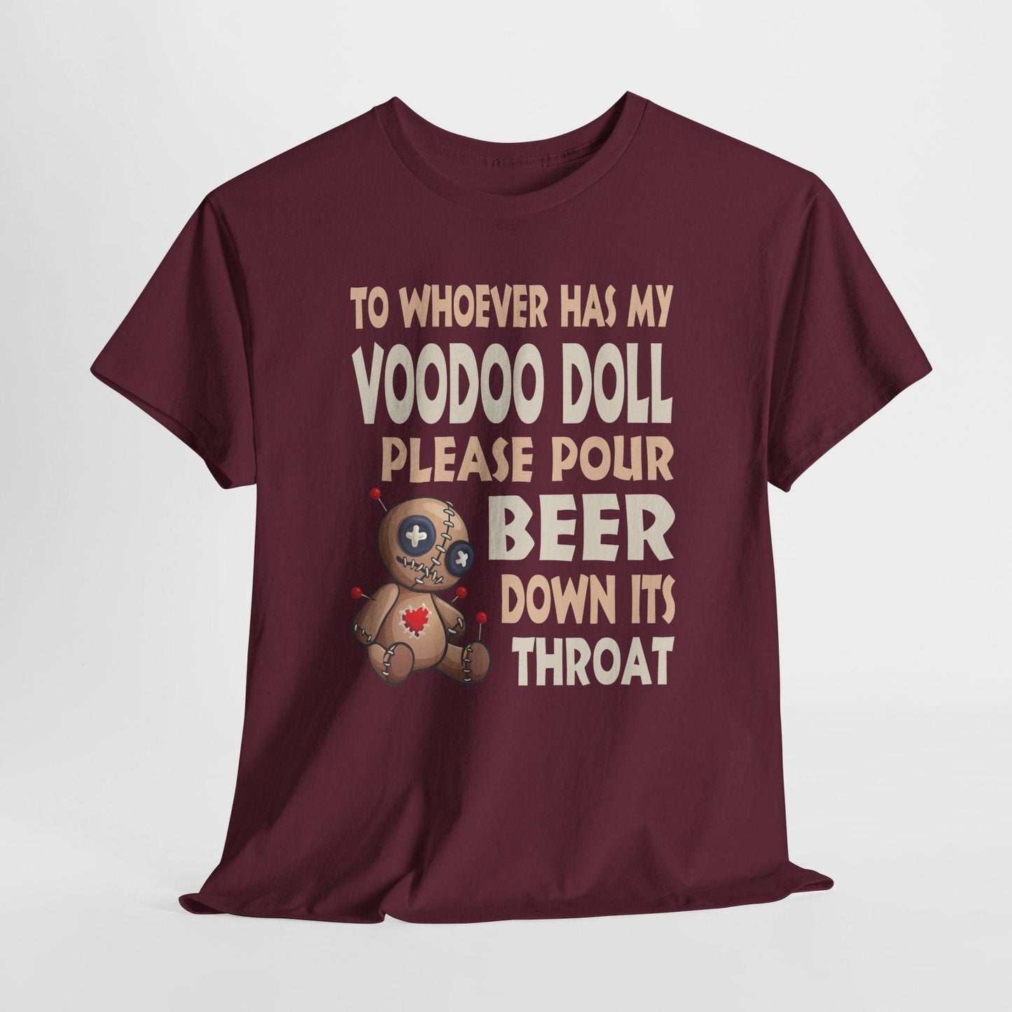 T-Shirt Maroon / S Funny Voodoo Doll Beer Pouring Unisex Tee - Gildan 5000 Funny Voodoo Doll Beer Pouring Unisex Tee - Gildan 5000 GiftsByJeff Gifts By Jeff Pittsburgh PA