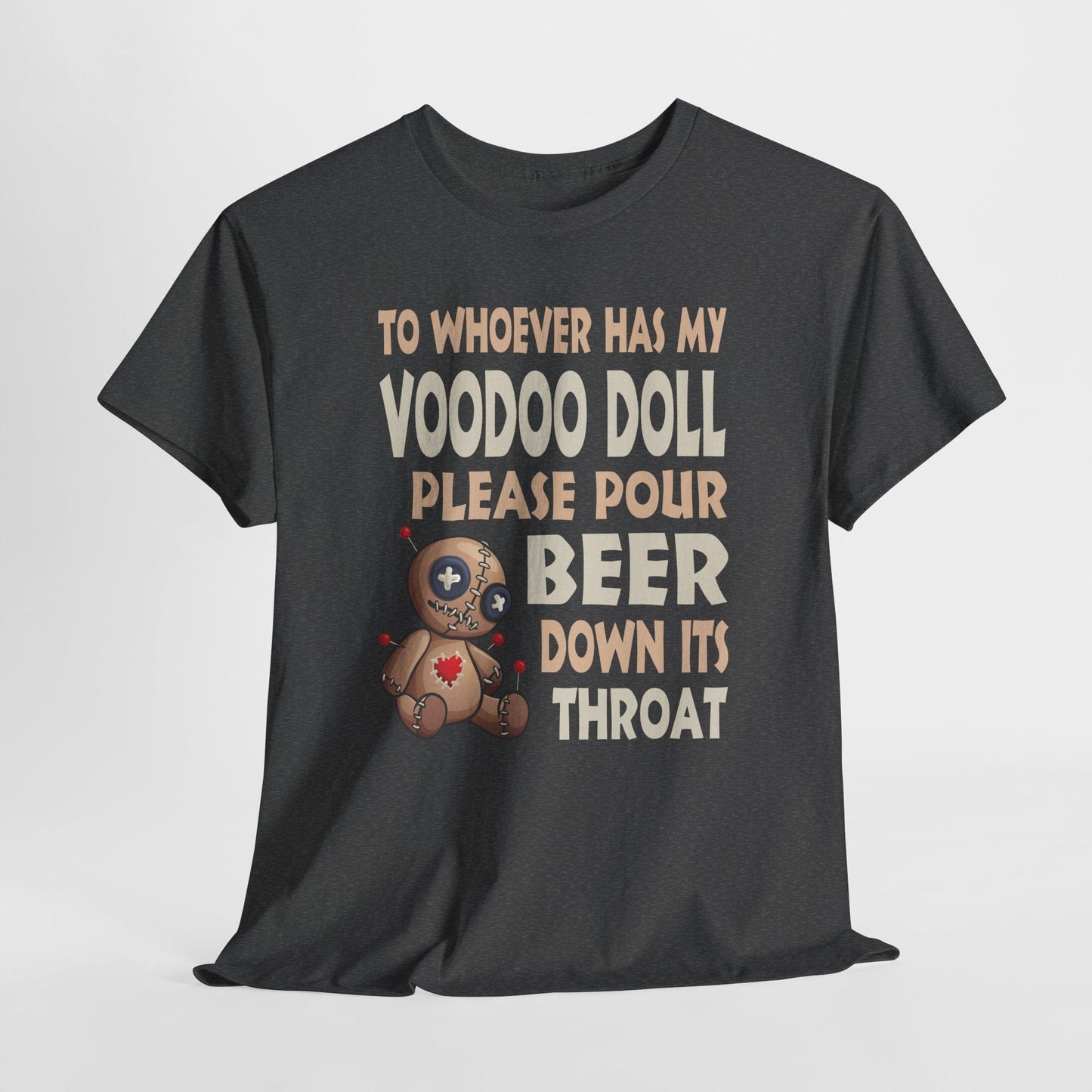 T-Shirt Dark Heather / S Funny Voodoo Doll Beer Pouring Unisex Tee - Gildan 5000 Funny Voodoo Doll Beer Pouring Unisex Tee - Gildan 5000 GiftsByJeff Gifts By Jeff Pittsburgh PA