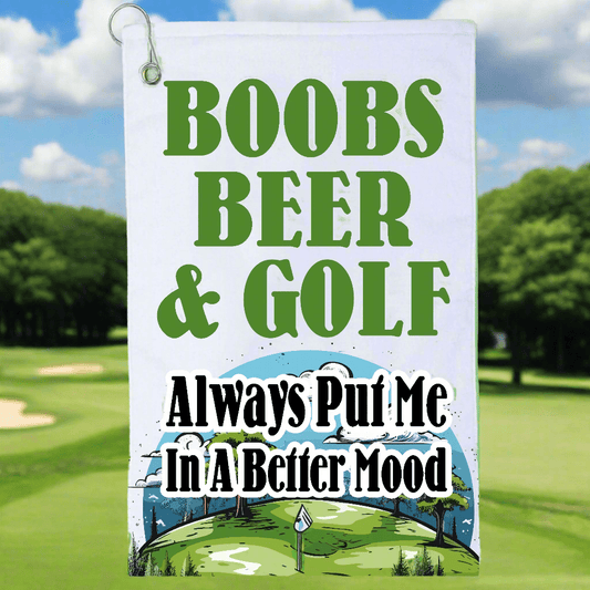 Home Decor 16'' × 24'' Beer Boobs & Golf, Premium Golf Towel Beer Boobs & Golf, Premium Golf Towel GiftsByJeff Gifts By Jeff Pittsburgh PA