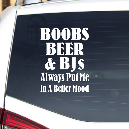 Boobs, Beer & BJs - Vinyl Decal