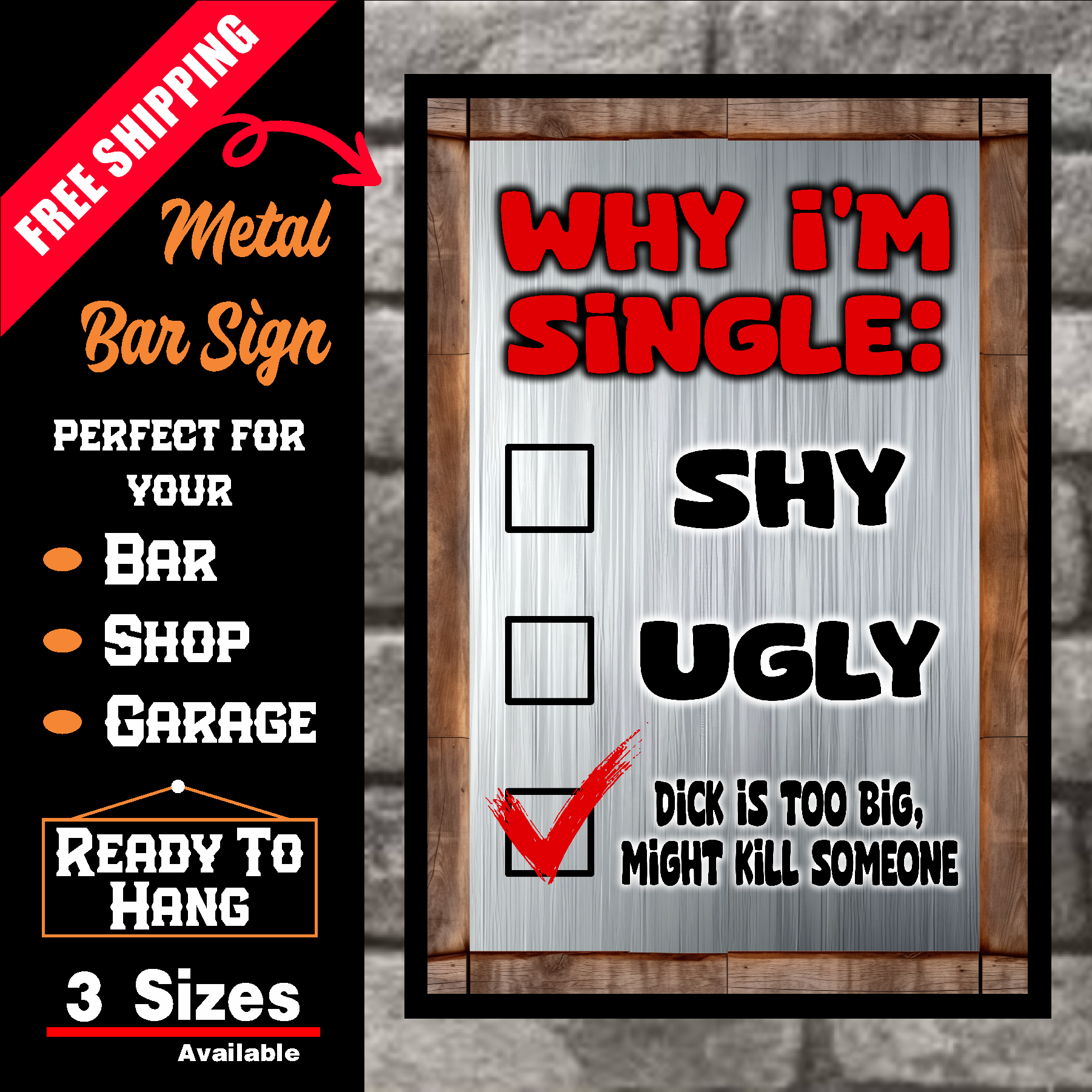 accessories Why I'm Single: Shy, Ugly, Too Big ! Why I'm Single: Shy, Ugly, Too Big ! GiftsByJeff Gifts By Jeff Pittsburgh PA