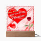 Jewelry Acrylic Square with LED Base Be My Valentine ~ Acrylic Square Plaque GiftsByJeff Gifts By Jeff Pittsburgh PA