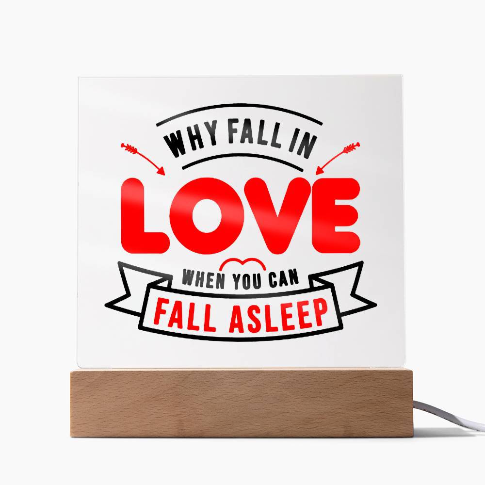 Jewelry Acrylic Square with LED Base Why Fall In Love ~ Acrylic Square Plaque GiftsByJeff Gifts By Jeff Pittsburgh PA