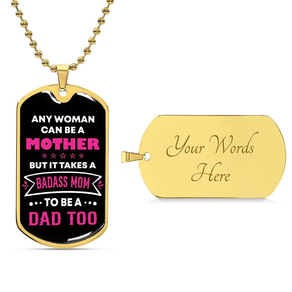 Jewelry Any woman can be a mother but it takes a BADASS MOM to be a dad too. Father's day gift for Single Mom Necklace. GiftsByJeff Gifts By Jeff Pittsburgh PA