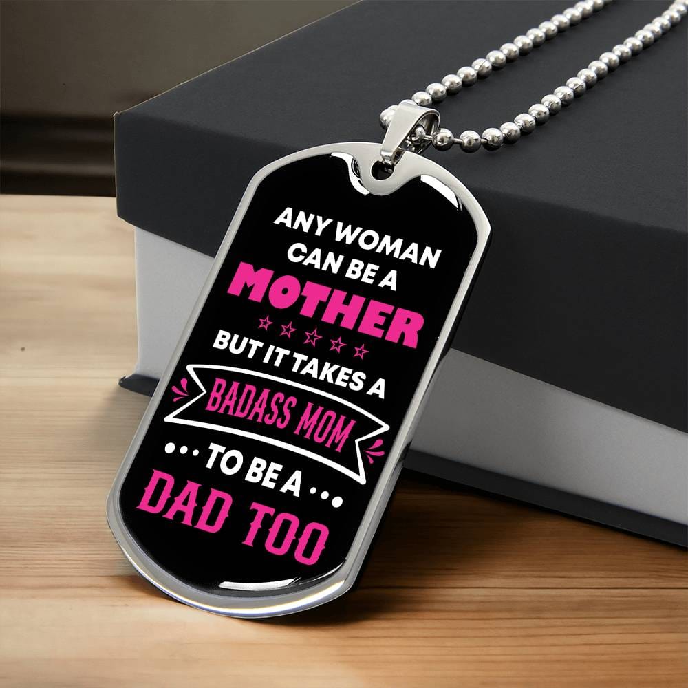 Jewelry Any woman can be a mother but it takes a BADASS MOM to be a dad too. Father's day gift for Single Mom Necklace. GiftsByJeff Gifts By Jeff Pittsburgh PA