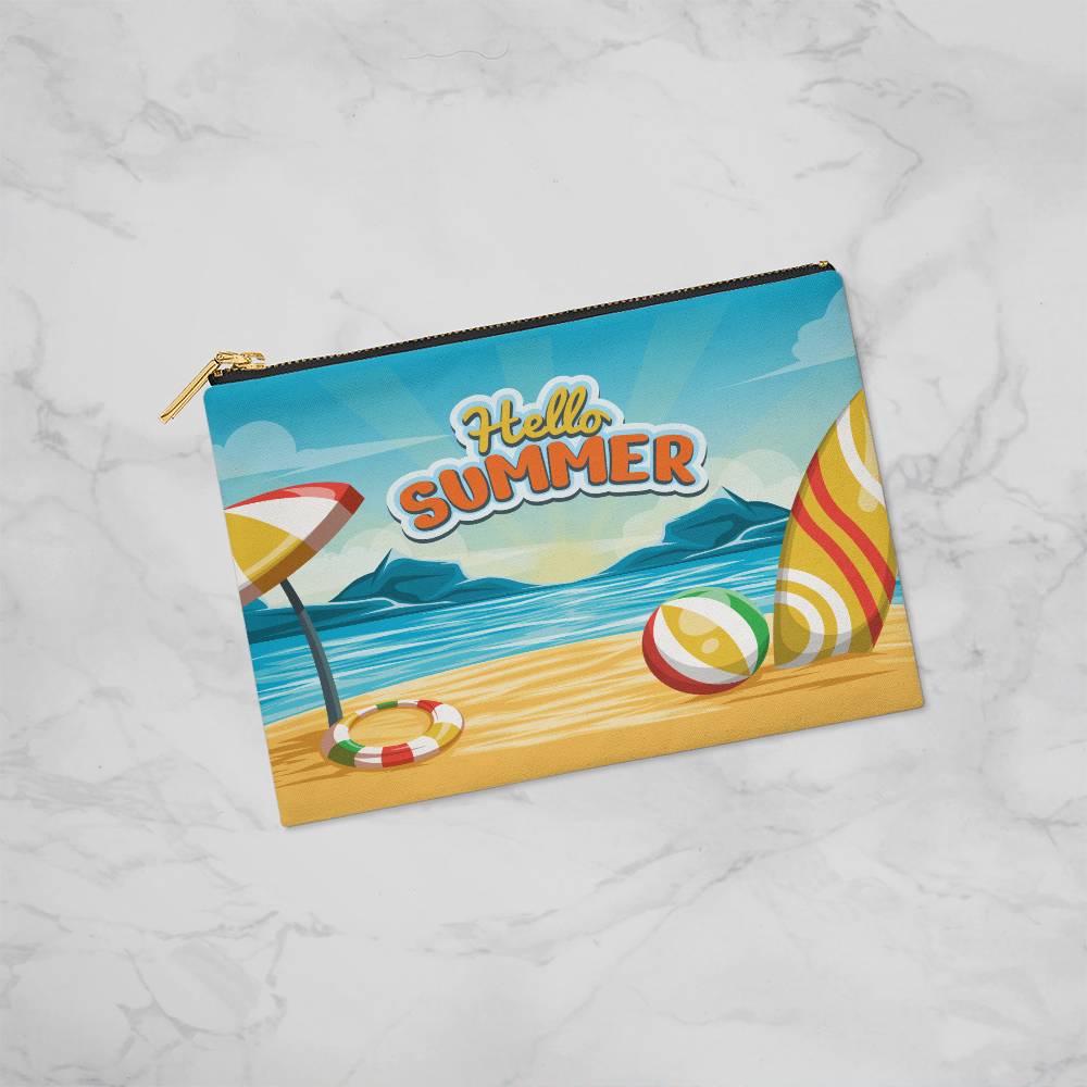 Jewelry Beach Vibes, Hello Summer -Small Fabric Zippered Pouch GiftsByJeff Gifts By Jeff Pittsburgh PA