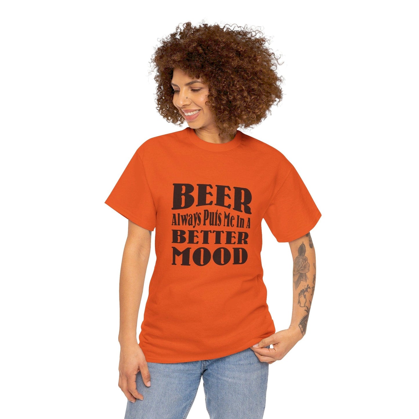 T-Shirt BEER Always Puts Me In A Better Mood - Gildan 5000 Unisex T-shirt GiftsByJeff Gifts By Jeff Pittsburgh PA