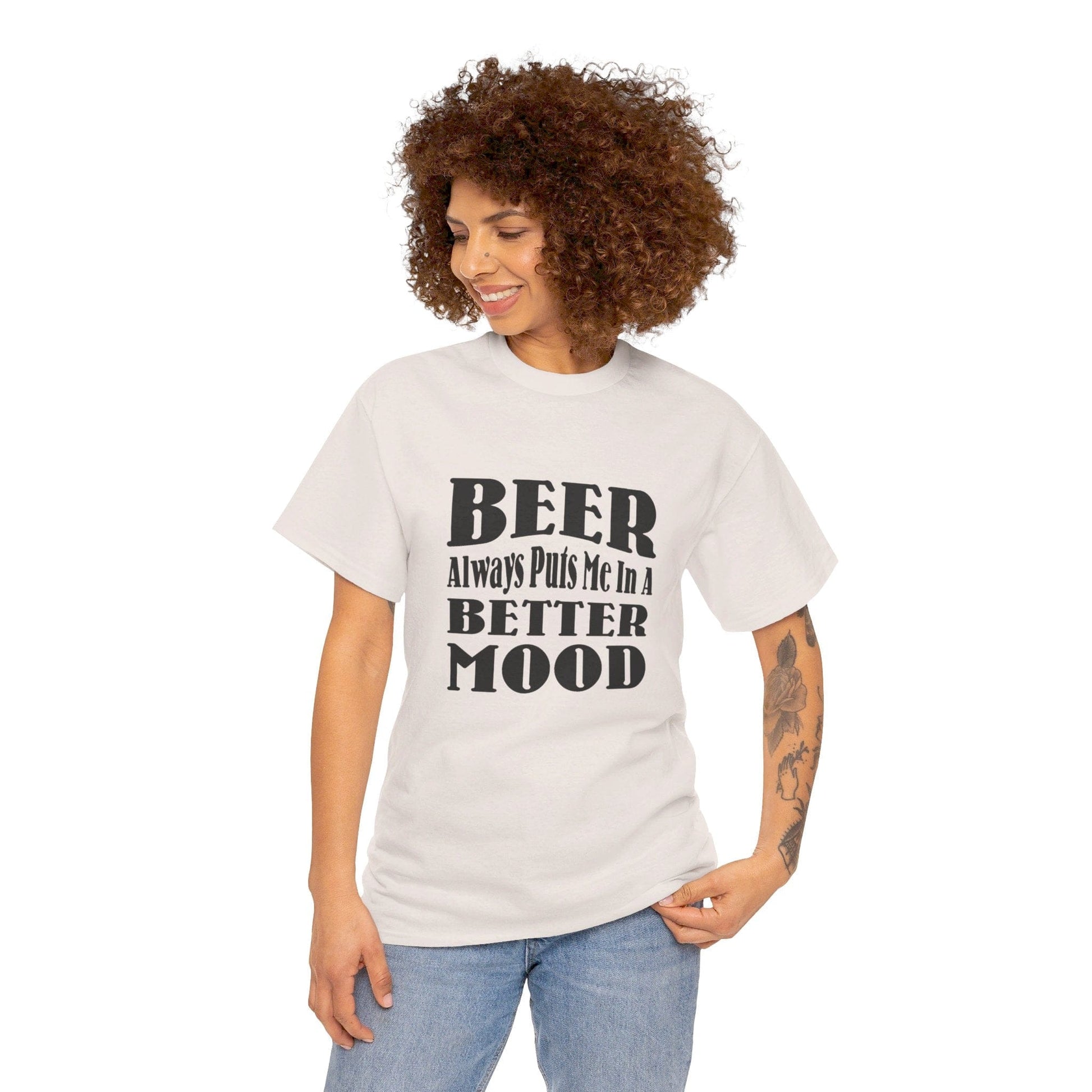 T-Shirt BEER Always Puts Me In A Better Mood - Gildan 5000 Unisex T-shirt GiftsByJeff Gifts By Jeff Pittsburgh PA