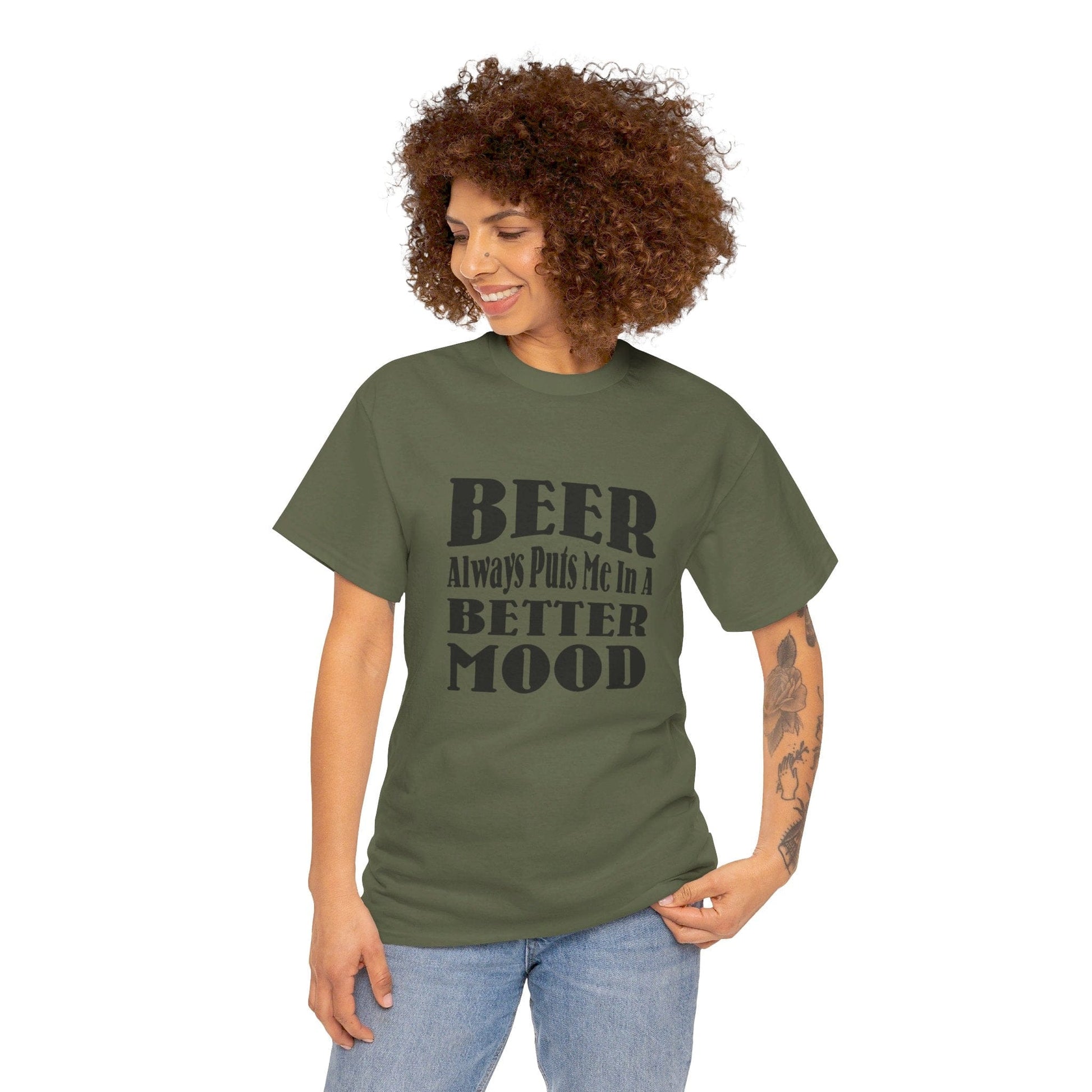 T-Shirt BEER Always Puts Me In A Better Mood - Gildan 5000 Unisex T-shirt GiftsByJeff Gifts By Jeff Pittsburgh PA