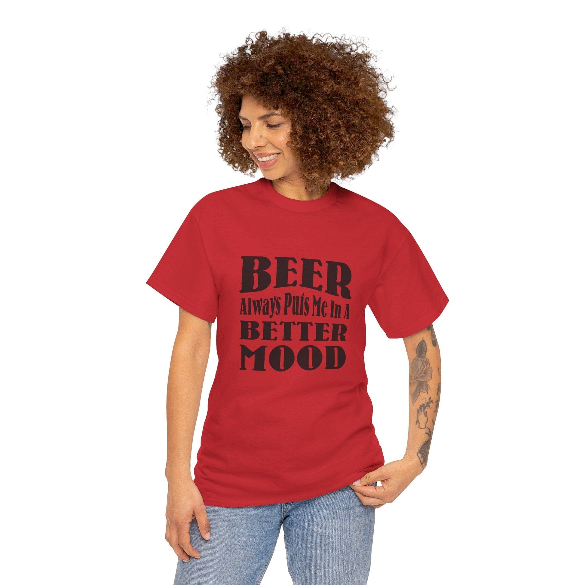 T-Shirt BEER Always Puts Me In A Better Mood - Gildan 5000 Unisex T-shirt GiftsByJeff Gifts By Jeff Pittsburgh PA