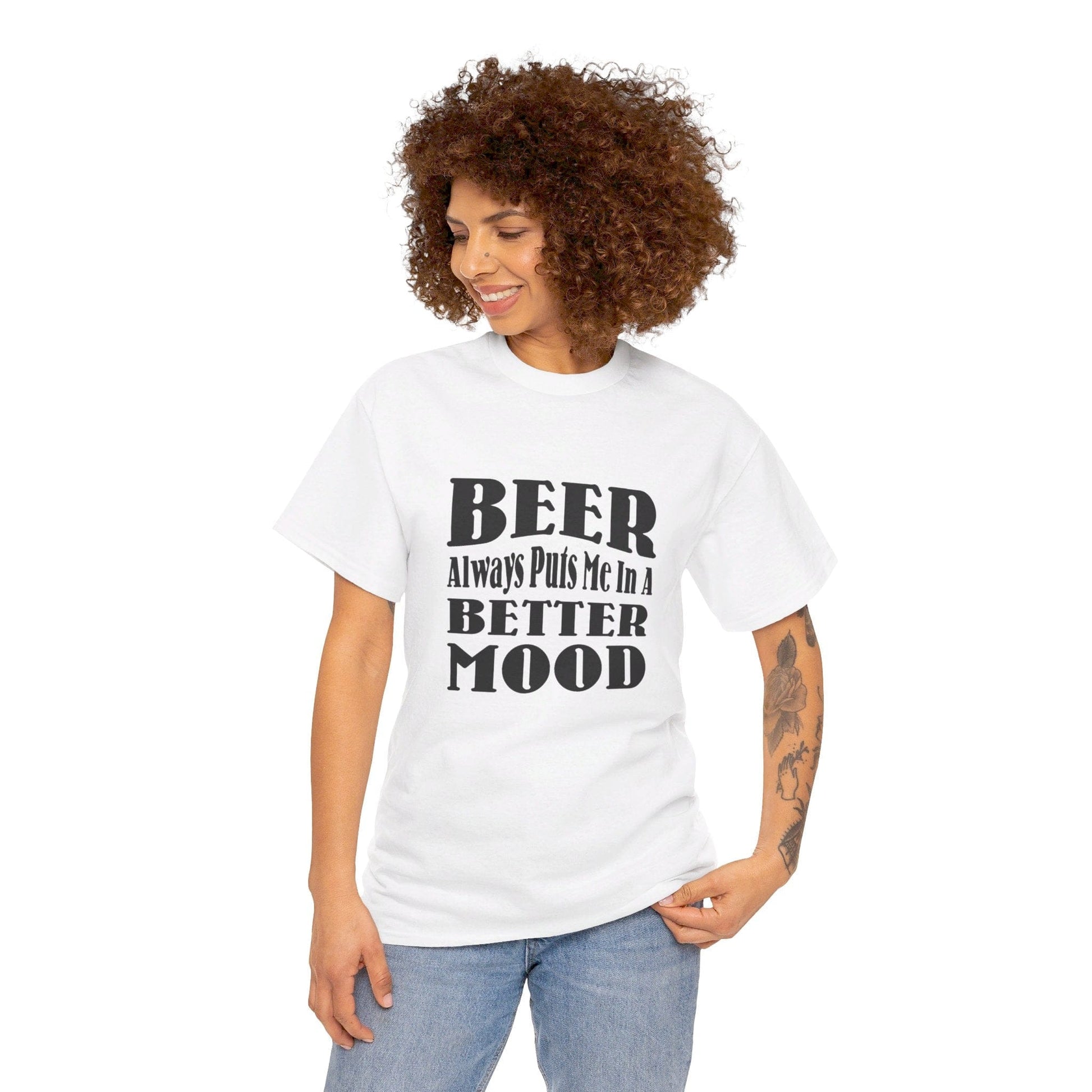 T-Shirt BEER Always Puts Me In A Better Mood - Gildan 5000 Unisex T-shirt GiftsByJeff Gifts By Jeff Pittsburgh PA