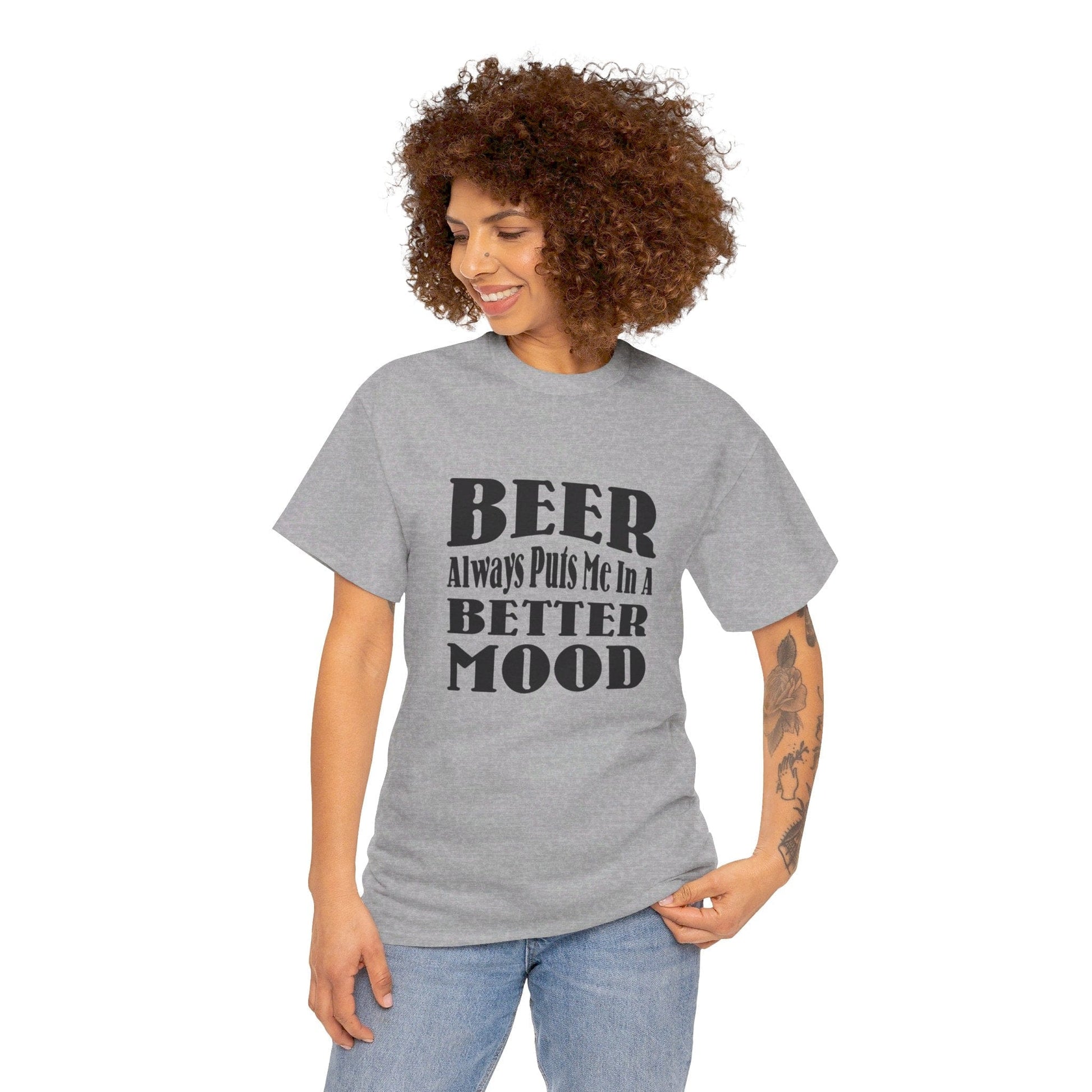 T-Shirt BEER Always Puts Me In A Better Mood - Gildan 5000 Unisex T-shirt GiftsByJeff Gifts By Jeff Pittsburgh PA