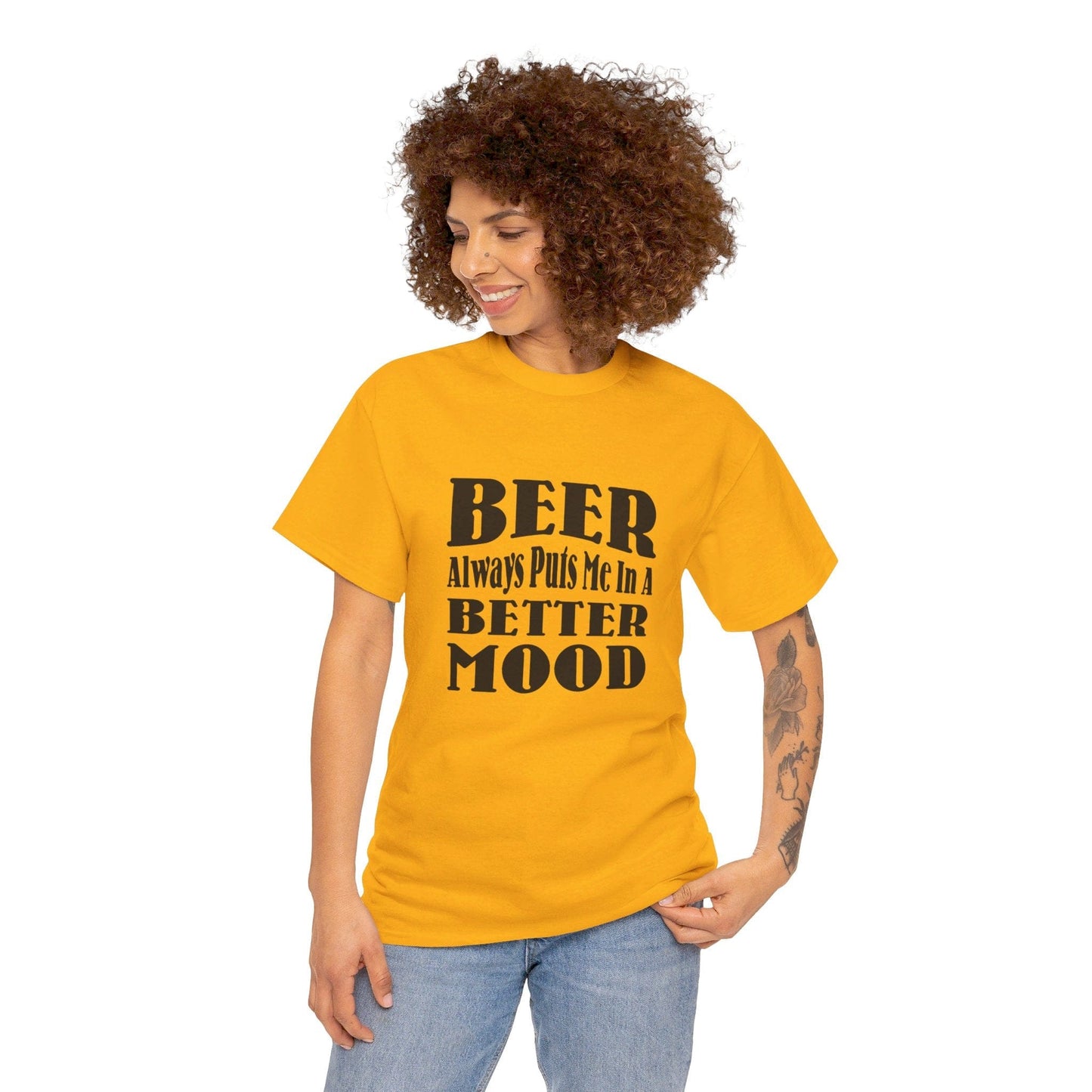 T-Shirt BEER Always Puts Me In A Better Mood - Gildan 5000 Unisex T-shirt GiftsByJeff Gifts By Jeff Pittsburgh PA