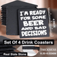 accessories Beer And Bad Decisions - Set of 4 Black Slate Stone Coasters GiftsByJeff Gifts By Jeff Pittsburgh PA