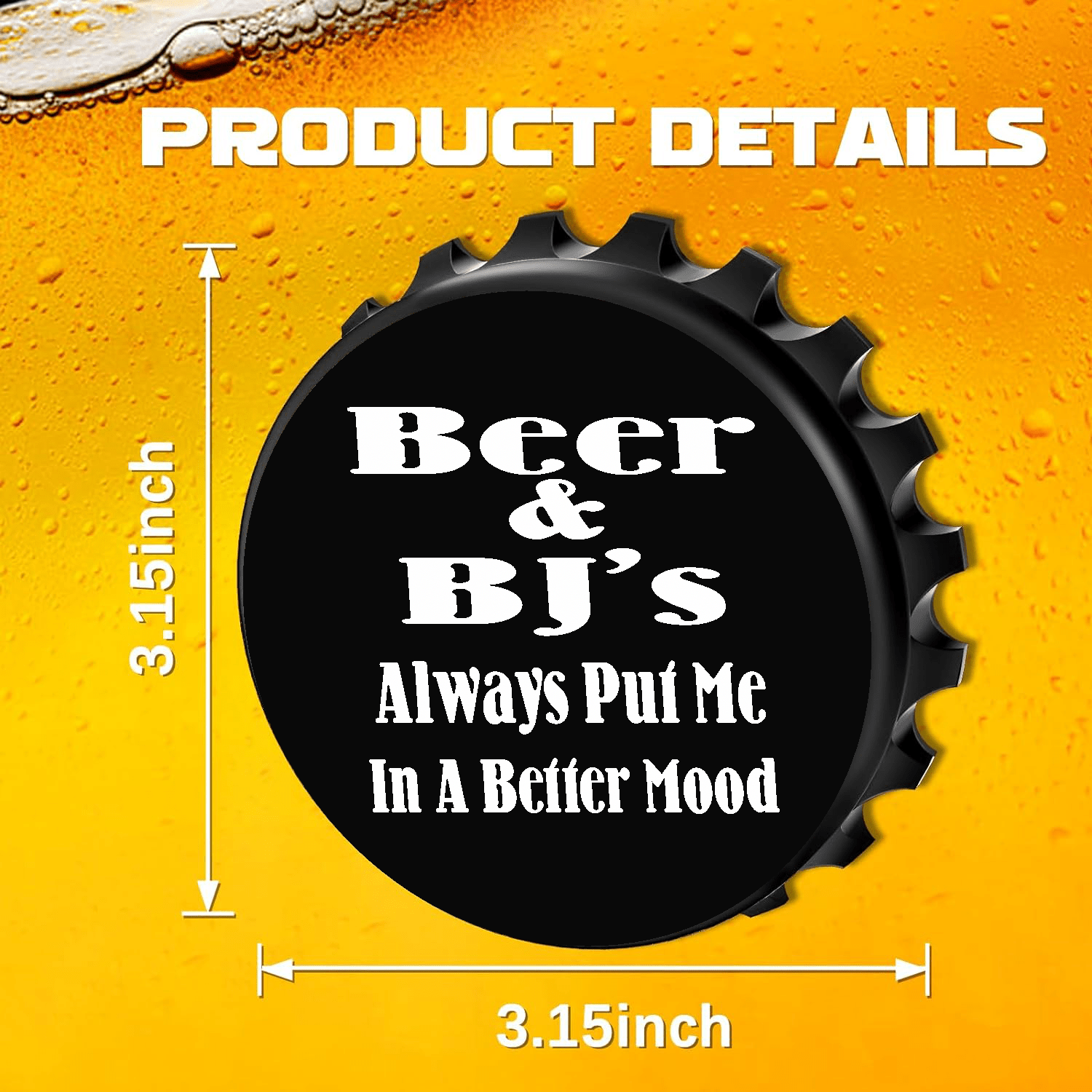 accessories Beer & BJ's Always Put Me In A Better Mood - Designer Beer Bottle Opener Magnet for Refrigerator, Gifts for Beer Lovers, Black GiftsByJeff Gifts By Jeff Pittsburgh PA