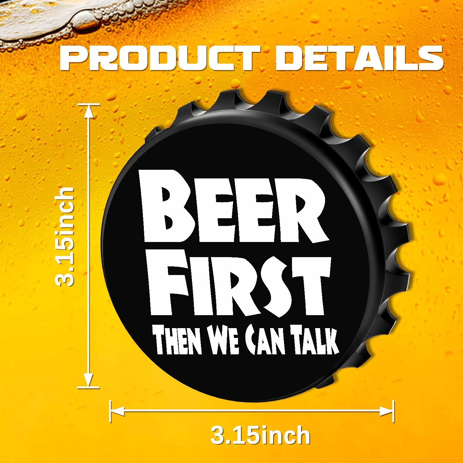 accessories BEER FIRST Then We Can Talk - Designer Beer Bottle Opener Magnet for Refrigerator, Gifts for Beer Lovers, Black GiftsByJeff Gifts By Jeff Pittsburgh PA