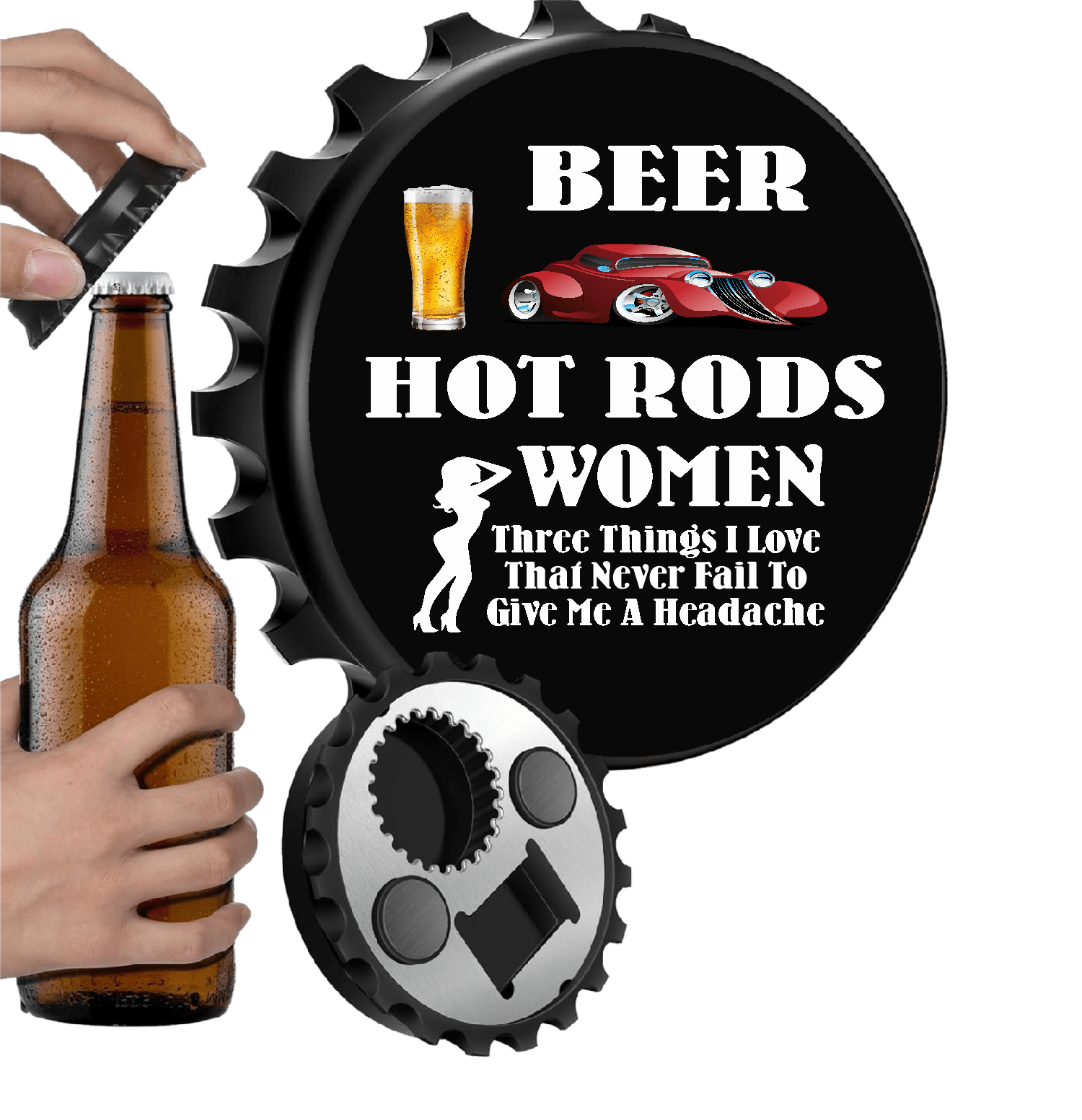 accessories Beer, Hot Rods, Women. Three Things I Love - 12" x 18" Vintage Metal Sign (Free Bottle Opener) GiftsByJeff Gifts By Jeff Pittsburgh PA