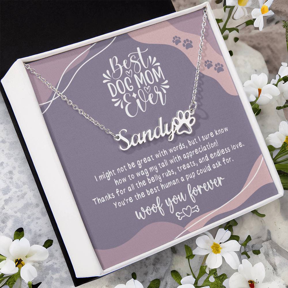 Jewelry Best Dog Mom Ever - Woof You Forever - Custom Pet Name Necklace GiftsByJeff Gifts By Jeff Pittsburgh PA