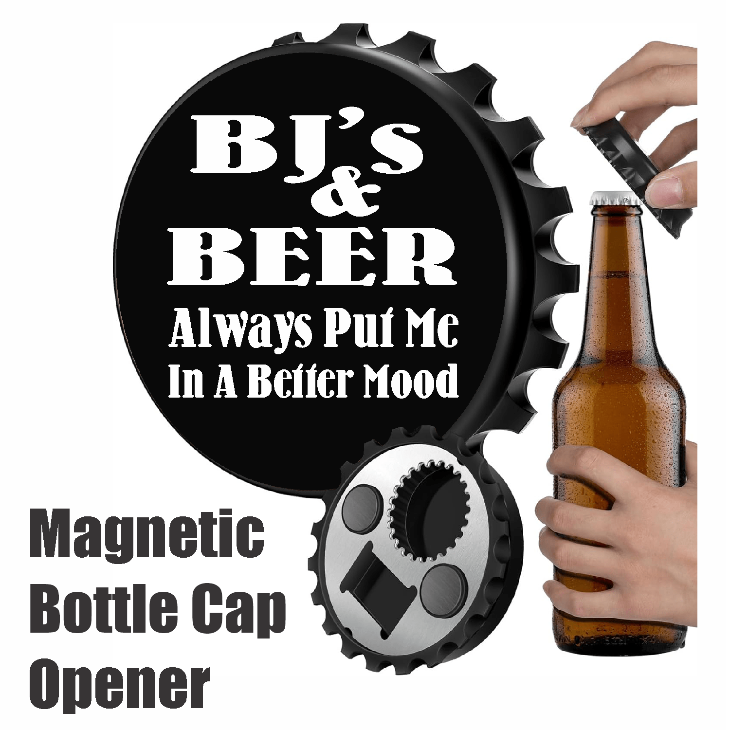 accessories BJ's & BEER Always Put Me In A Better Mood - Designer Beer Bottle Opener Magnet for Refrigerator, Gifts for Beer Lovers, Black GiftsByJeff Gifts By Jeff Pittsburgh PA