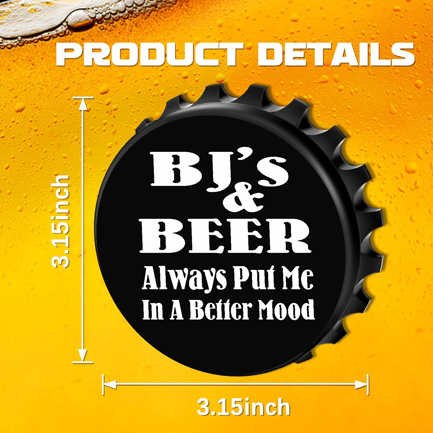 accessories BJ's & BEER Always Put Me In A Better Mood - Designer Beer Bottle Opener Magnet for Refrigerator, Gifts for Beer Lovers, Black GiftsByJeff Gifts By Jeff Pittsburgh PA