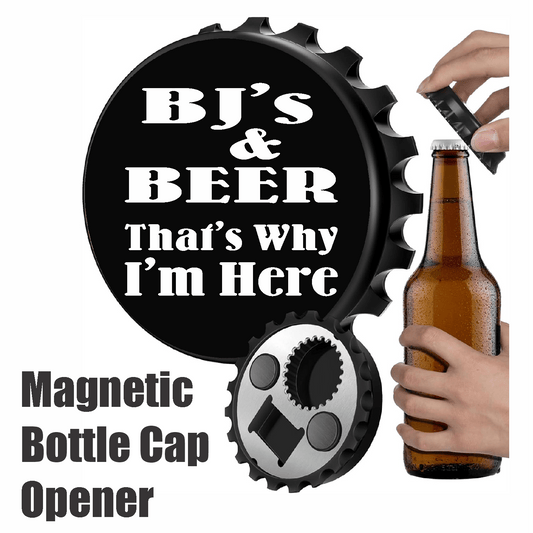 accessories BJ's & Beer, That's Why I'm Here - Designer Beer Bottle Opener Magnet for Refrigerator, Gifts for Beer Lovers, Black GiftsByJeff Gifts By Jeff Pittsburgh PA