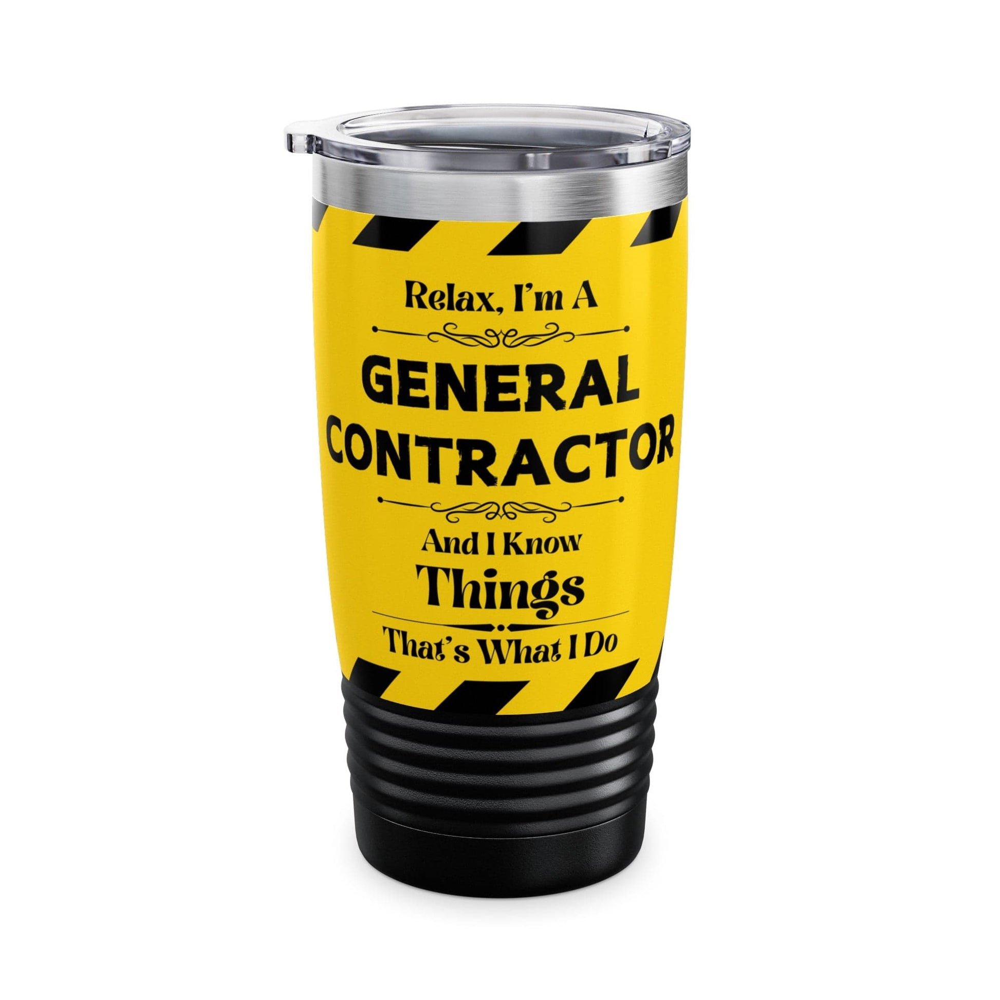 Mug Black / 20oz Relax, I'm A General Contractor, And I Know Things - Ringneck Tumbler, 20oz GiftsByJeff Gifts By Jeff Pittsburgh PA