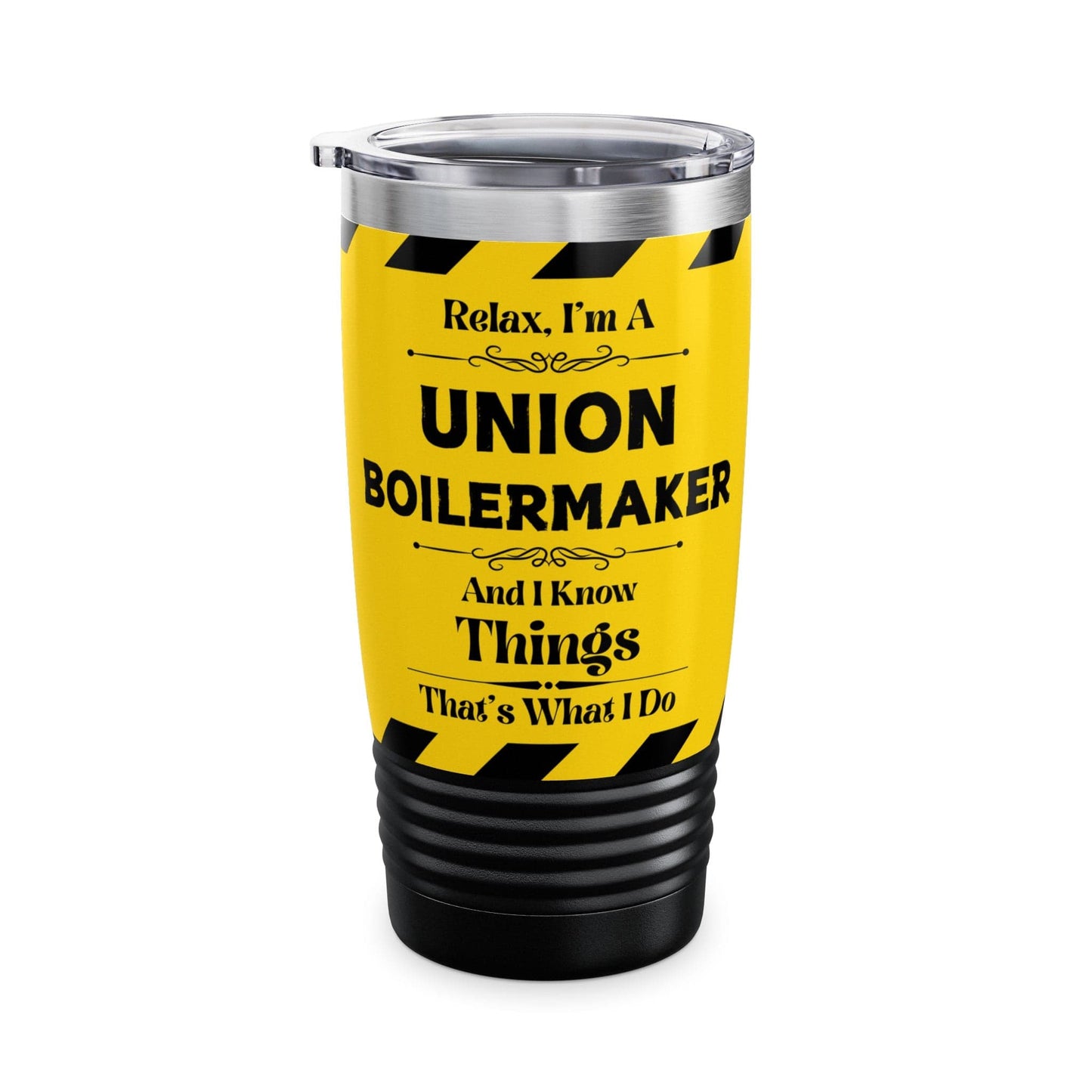 Mug Black / 20oz Relax, I'm A Union Boilermaker, And I Know Things - Ringneck Tumbler, 20oz GiftsByJeff Gifts By Jeff Pittsburgh PA