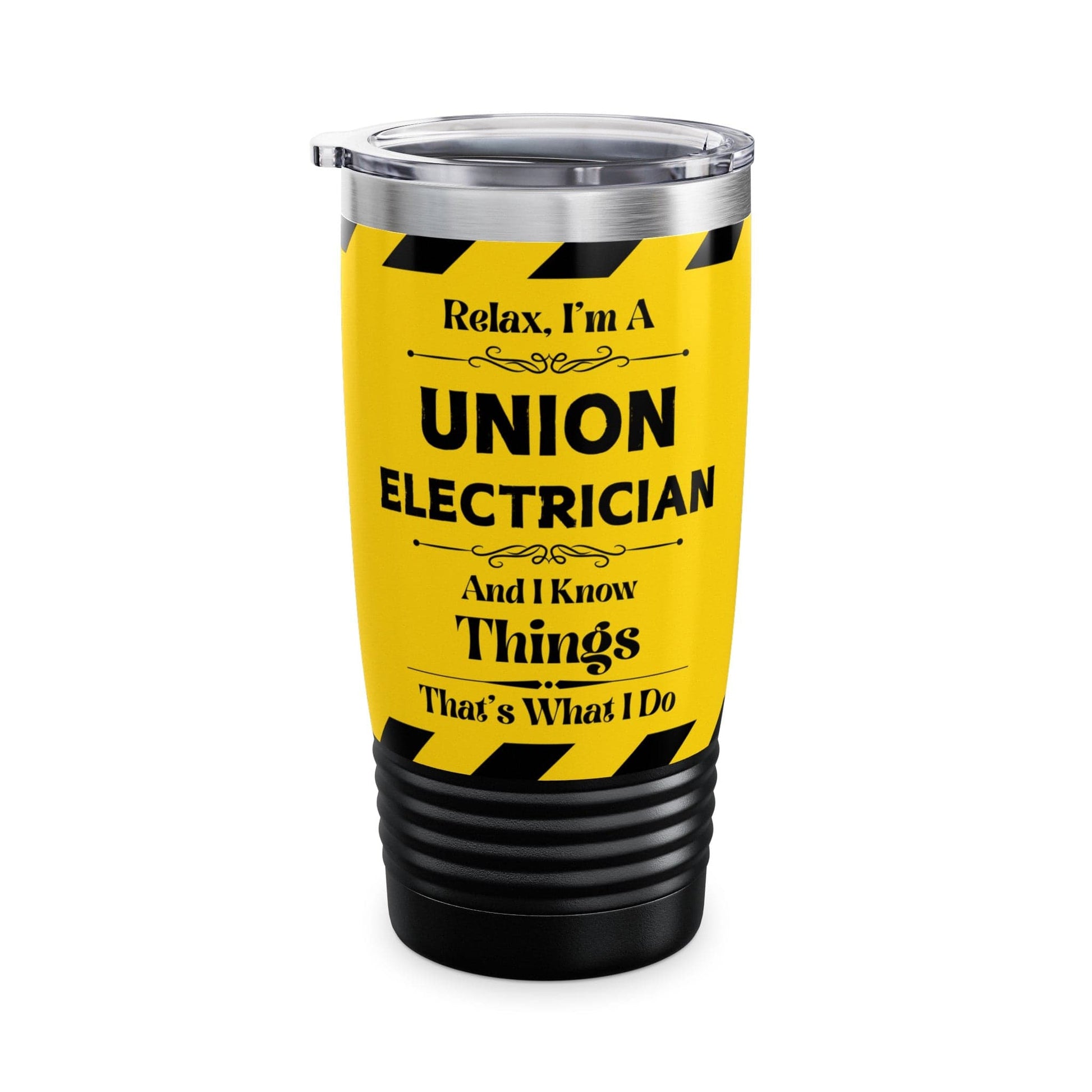 Mug Black / 20oz Relax, I'm A Union Electrician, And I Know Things - Ringneck Tumbler, 20oz GiftsByJeff Gifts By Jeff Pittsburgh PA