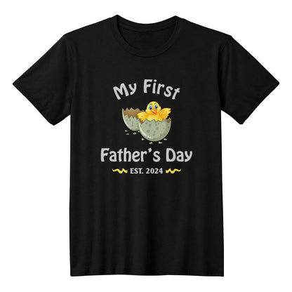 Jewelry Black / 2XL My First Fathers Day - Hatching Chick - Est. 2024 - Bella + Canvas 3001 Jersey Tee GiftsByJeff Gifts By Jeff Pittsburgh PA