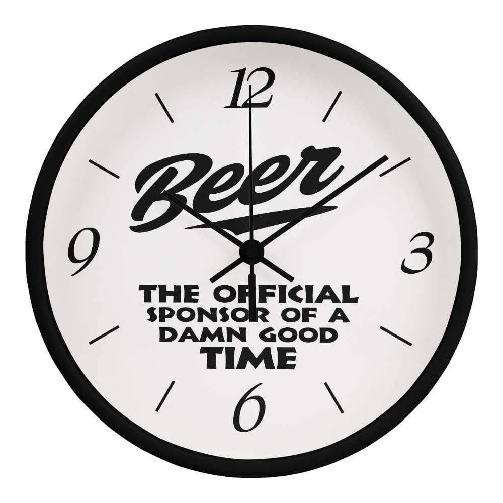 Jewelry Black / Black BEER, The Official Sponsor Of A Damn Good Time - 10" Wood Framed Wall Clock GiftsByJeff Gifts By Jeff Pittsburgh PA