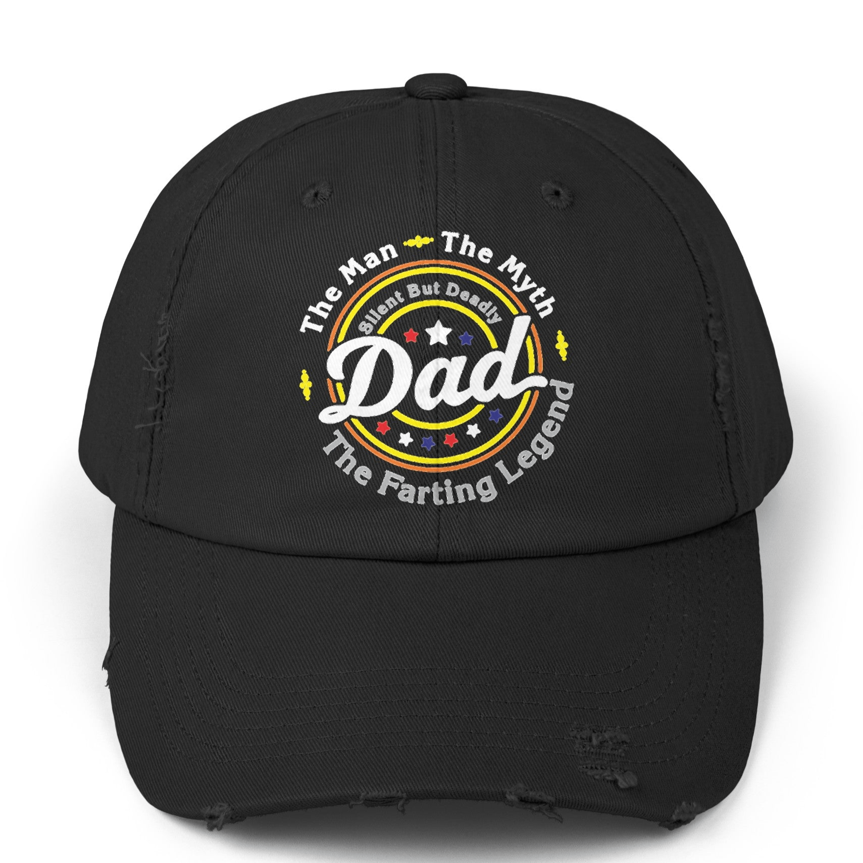 Hats Black / One size DAD, The Farting Legend - Unisex Distressed Cap GiftsByJeff Gifts By Jeff Pittsburgh PA