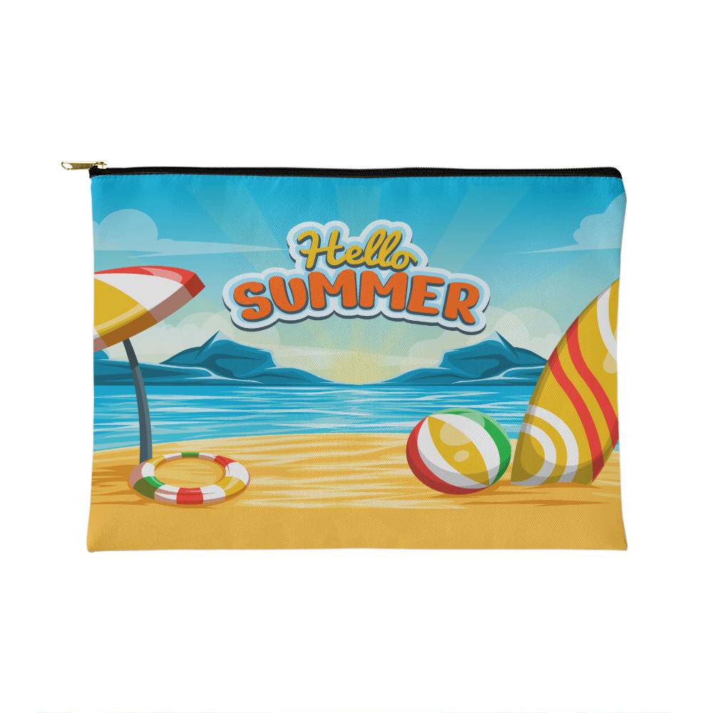 Jewelry Black Zipper Beach Vibes, Hello Summer -Small Fabric Zippered Pouch GiftsByJeff Gifts By Jeff Pittsburgh PA