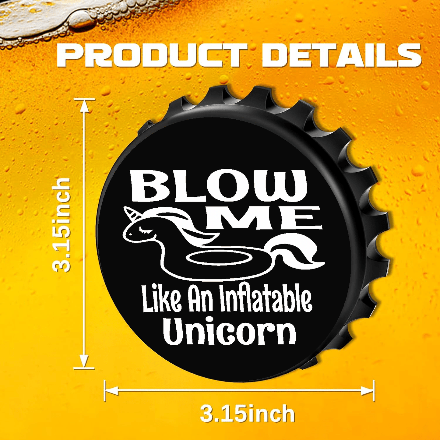 accessories BLOW ME Like An Inflatable Unicorn - Designer Beer Bottle Opener Magnet for Refrigerator, Gifts for Beer Lovers, Black GiftsByJeff Gifts By Jeff Pittsburgh PA