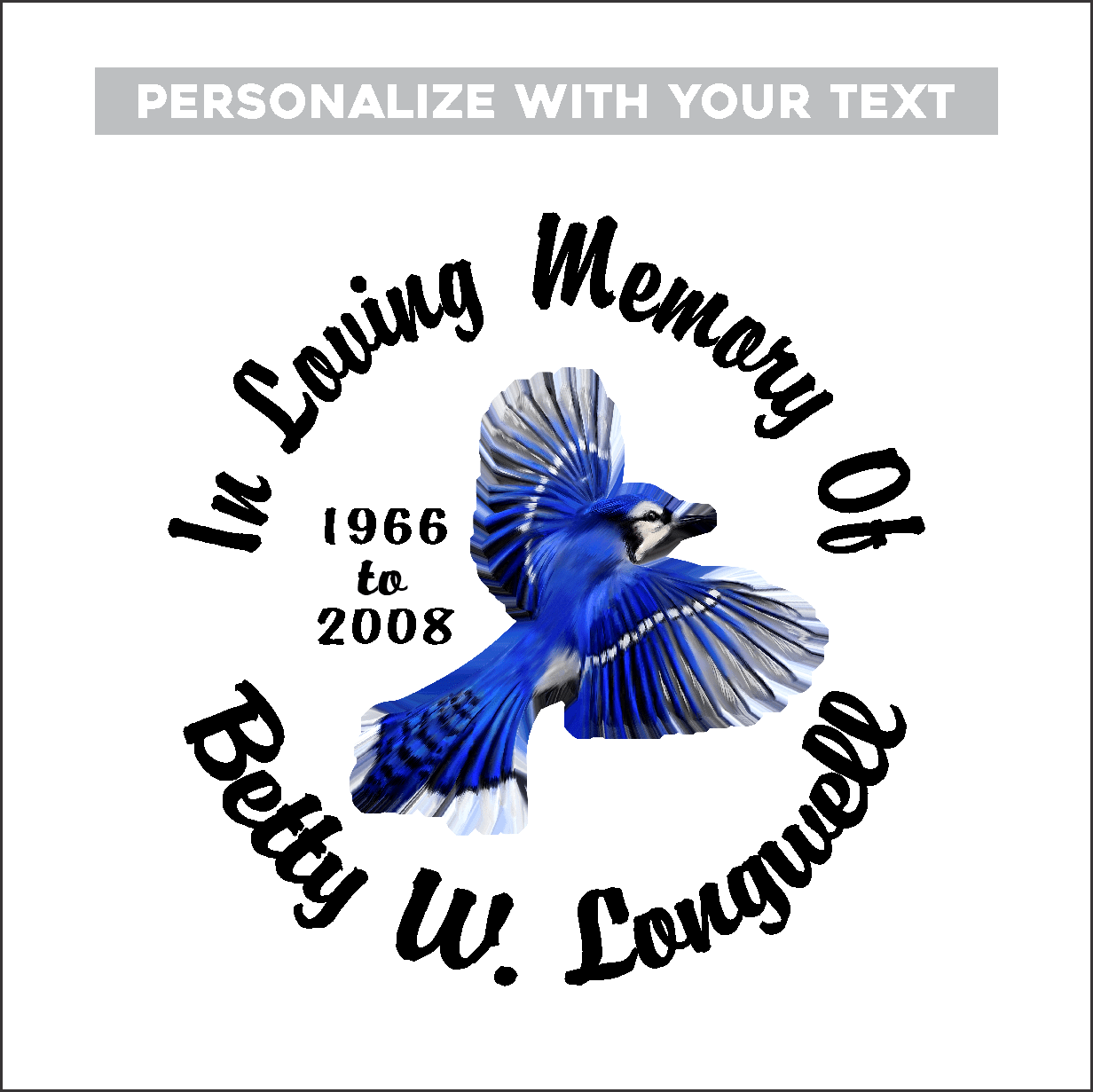 Car Decals Blue Jay Full Color - Celebration Of Life Decal GiftsByJeff Gifts By Jeff Pittsburgh PA