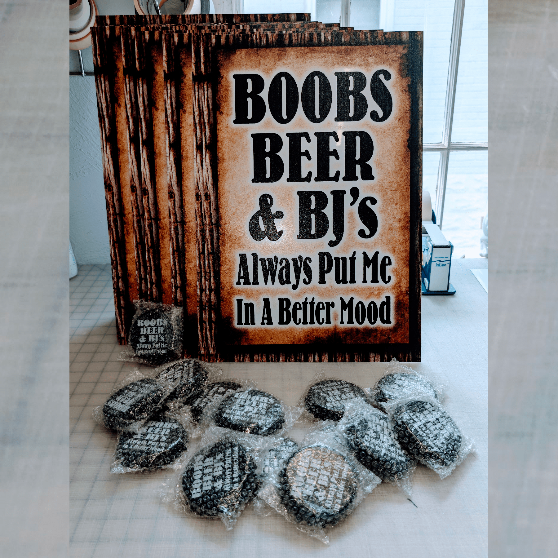 accessories Boobs, Beer & BJs Always Put Me In A Better Mood - 12" x 18" Vintage Metal Sign (Free Bottle Opener) GiftsByJeff Gifts By Jeff Pittsburgh PA