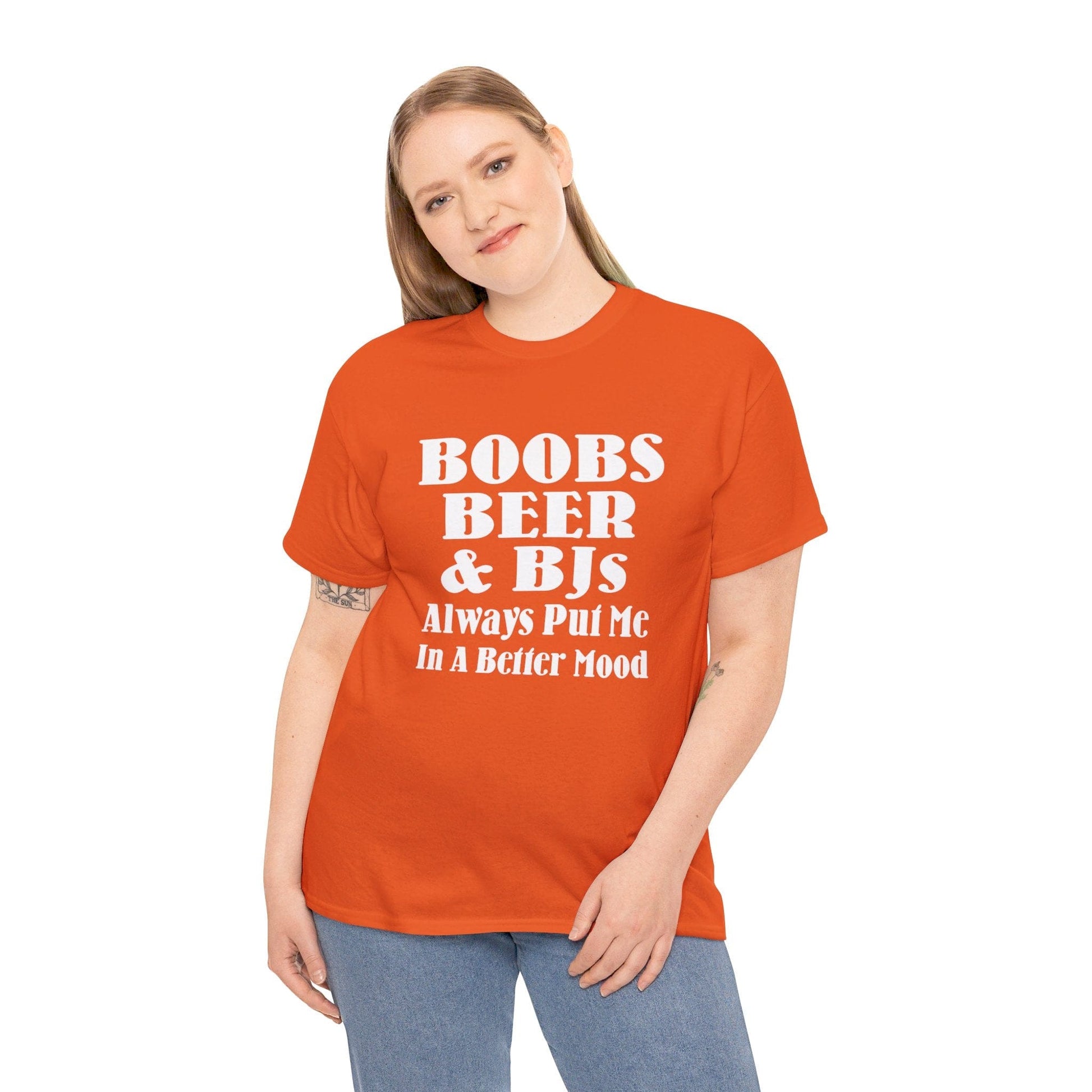 T-Shirt Boobs, Beer & BJs Always Put Me In A Better Mood - Gildan 5000 Unisex T-shirt GiftsByJeff Gifts By Jeff Pittsburgh PA