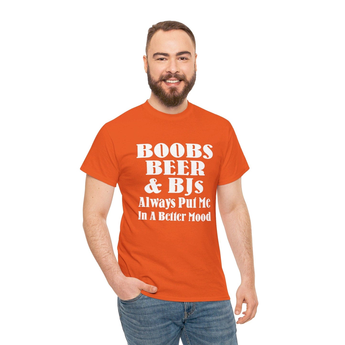 T-Shirt Boobs, Beer & BJs Always Put Me In A Better Mood - Gildan 5000 Unisex T-shirt GiftsByJeff Gifts By Jeff Pittsburgh PA